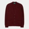 Cornwall Lambswool Cardigan In Red Velvet - Classic Fit