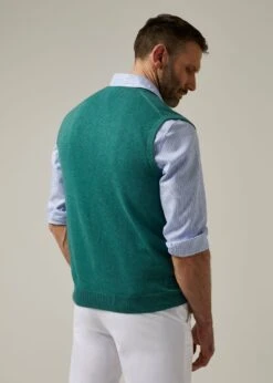 Ellerby Cotton Cashmere Slipover In Moorland -AlanPaine Shop 196k07 ellerby mens vee neck slipover moorland 3