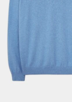 Rothwell Cotton Cashmere Jumper In Carolina Blue -AlanPaine Shop 196t01 rothwell mens cotton cashmere jumper carolina blue 3