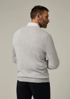 Rothwell Cotton Cashmere Jumper In Dove -AlanPaine Shop 196t01 rothwell mens cotton cashmere jumper dove 6