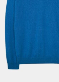 Rothwell Cotton Cashmere Jumper In Regatta -AlanPaine Shop 196t01 rothwell mens cotton cashmere jumper regatta 3