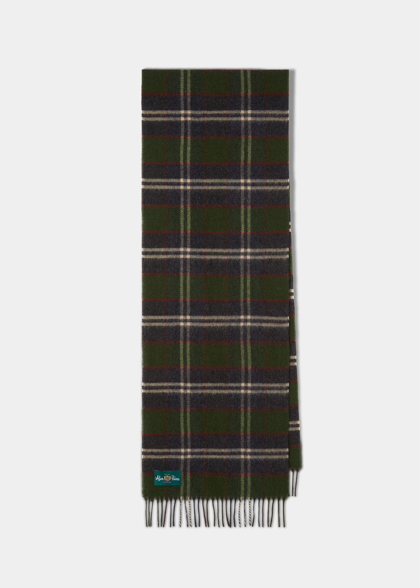 Lubmore Wool Plaid Scarf In Green 1 Lubmore Wool Plaid Scarf In Green