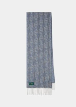 Wolvey Patterned Cashmere Scarf In Grey