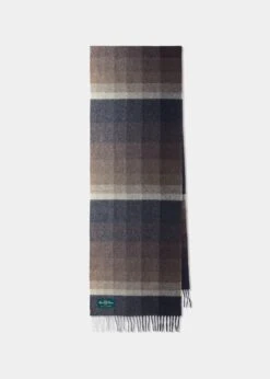 Bradfield Faded Stripe Scarf In Brown