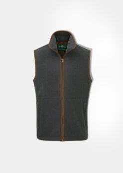 Aylsham Men's Fleece Gilet In Gunmetal - Regular Fit
