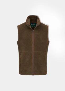 Aylsham Men's Fleece Gilet In Pecan - Regular Fit