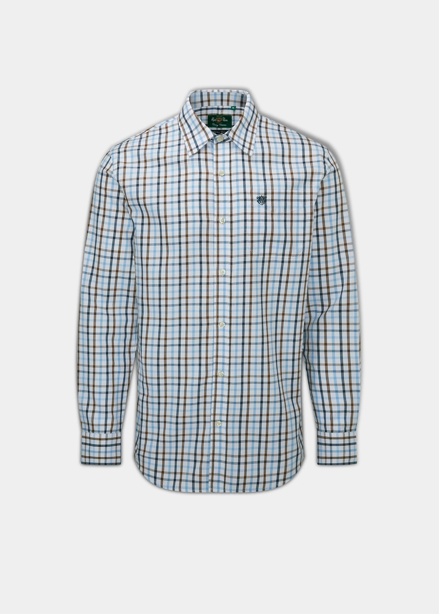 Ilkley Men's Country Check Blue Shirt - Shooting Fit 1 Ilkley Men's Country Check Blue Shirt - Shooting Fit