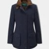Surrey Ladies Tweed Coat In Blue - Regular Fit
