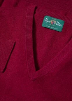 Albury Geelong Wool Jumper In Claret - Regular Fit 8 Albury Geelong Wool Jumper In Claret - Regular Fit -AlanPaine Shop Albury Geelong Wool Jumper Claret