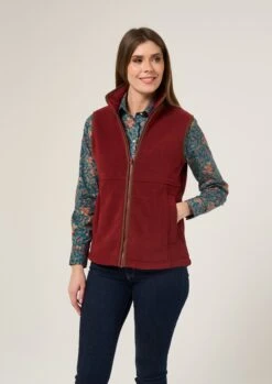 Aylsham Ladies Fleece Gilet In Bloodstone - Regular Fit -AlanPaine Shop Aylsham Fleece Womens Gilet Bloodstone 3