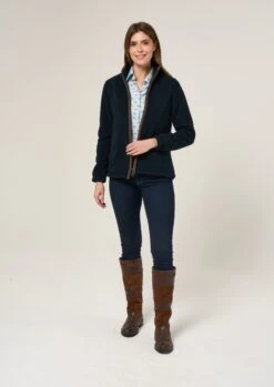 Aylsham Ladies Fleece Jacket In Dark Navy - Regular Fit -AlanPaine Shop Aylsham Ladies Fleece Jacket Navy 1