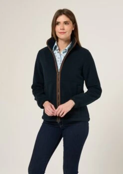 Aylsham Ladies Fleece Jacket In Dark Navy - Regular Fit -AlanPaine Shop Aylsham Ladies Fleece Jacket Navy 3