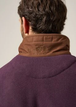 Aylsham Men's Fleece Gilet In Plum - Regular Fit -AlanPaine Shop Aylsham Mens Fleece Gilet Plum 4
