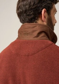 Aylsham Men's Fleece Gilet In Rust - Regular Fit -AlanPaine Shop Aylsham Mens Fleece Gilet Rust 4