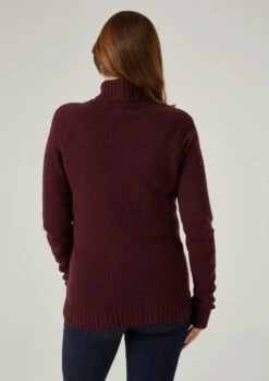 Brightmere Ladies Roll Neck Jumper In Bordeaux 8 Brightmere Ladies Roll Neck Jumper In Bordeaux -AlanPaine Shop Brightmere Ladies Roll Neck Jumper Biscuit 1