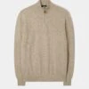 Cairns Geelong Wool 1/4 Zip Jumper In Irish Cream - Regular Fit