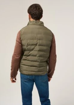 Calsall Men's Hybrid Gilet In Olive - Regular Fit -AlanPaine Shop Calsall Hybrid Quilted Gilet Olive 5