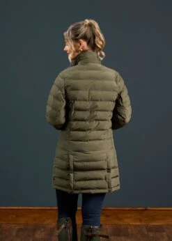 Calsall Ladies Coat In Olive - Regular Fit -AlanPaine Shop Calsall Ladies Coat Olive 3