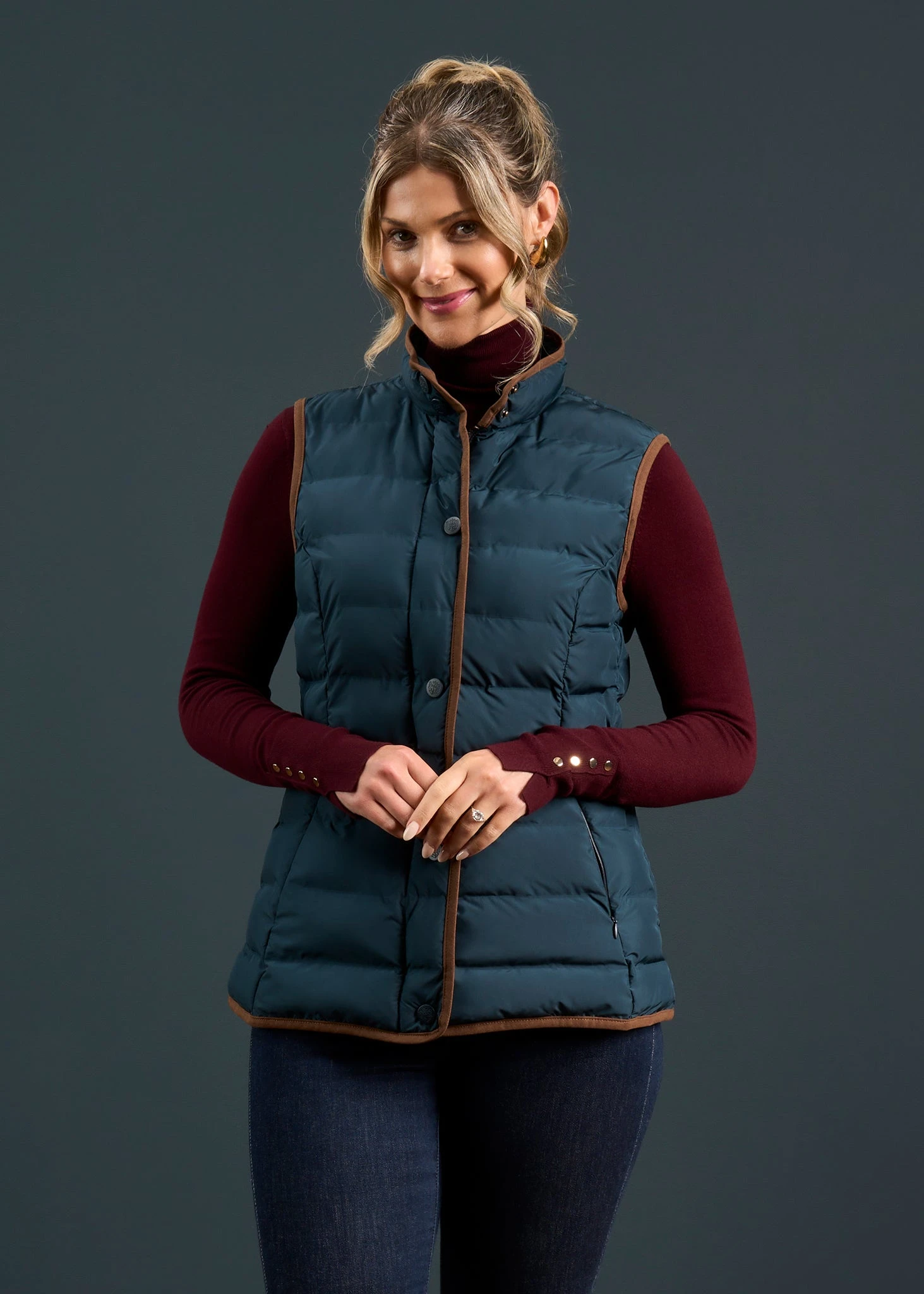 Calsall Ladies Quilted Gilet In Navy - Regular Fit 3 Calsall Ladies Quilted Gilet In Navy - Regular Fit - Image 3