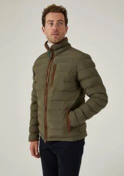 Calsall Men's Jacket In Olive -AlanPaine Shop Calsall Mens Quilted Jacket Olive 5