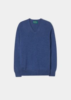 Haddington Cashmere Jumper In Denim - Regular Fit