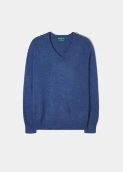 Selkirk Cashmere Jumper In Denim - Classic Fit