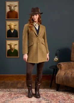 Combrook Ladies Mid-Thigh Coat In Grove - Regular Fit -AlanPaine Shop Combrook Ladies Mid Thigh Coat Grove 5