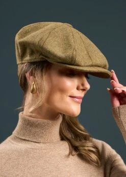 Combrook Ladies Tweed Country Cap In Grove -AlanPaine Shop Combrook Ladies Tweed Country Cap Grove 3