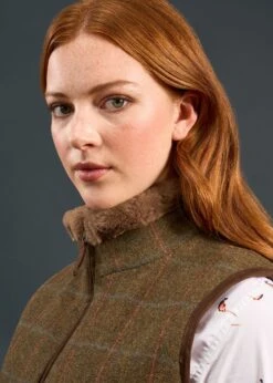 Combrook Ladies Tweed Gilet In Willow - Regular Fit -AlanPaine Shop Combrook Ladies Tweed Gilet Willow 3