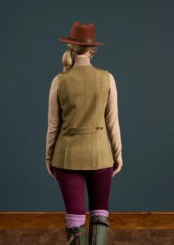 Combrook Ladies Tweed Shooting Waistcoat In Grove - Regular Fit -AlanPaine Shop Combrook Ladies Tweed Shooting Waistcoat Grove 3