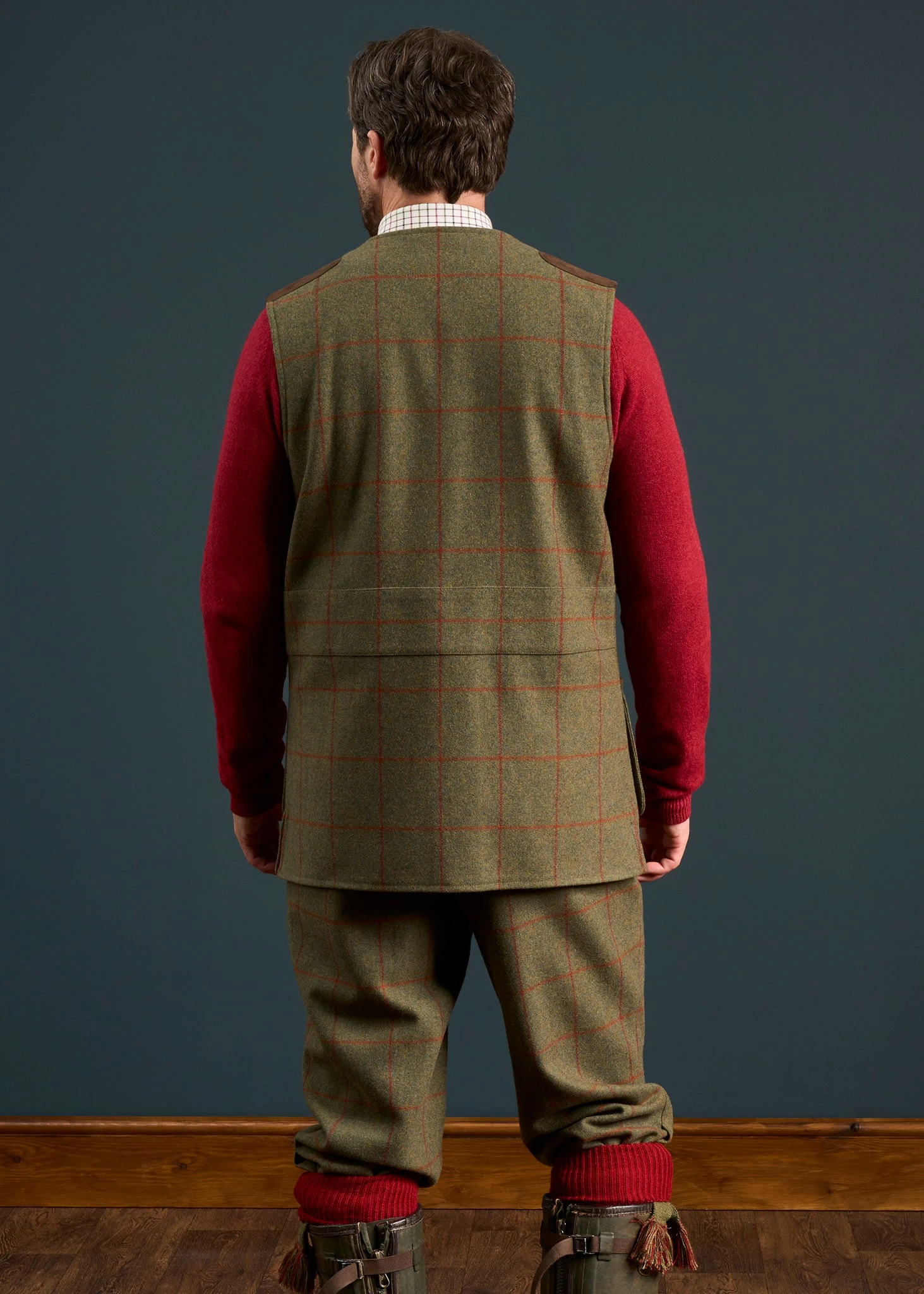 Combrook Men's Tweed Shooting Waistcoat In Reed - Shooting Fit 3 Combrook Men's Tweed Shooting Waistcoat In Reed - Shooting Fit - Image 3