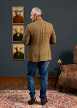 Combrook Men's Tweed Sports Blazer In Thyme - Regular Fit -AlanPaine Shop Combrook Mens Tweed Blazer Thyme 7