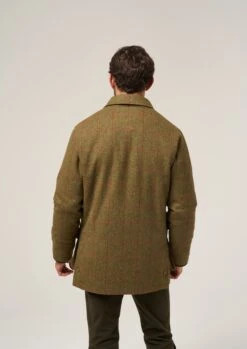 Combrook Men's Waterproof Tweed Coat In Sage - Regular Fit -AlanPaine Shop Combrook Mens Tweed Shooting Coat Sage 4