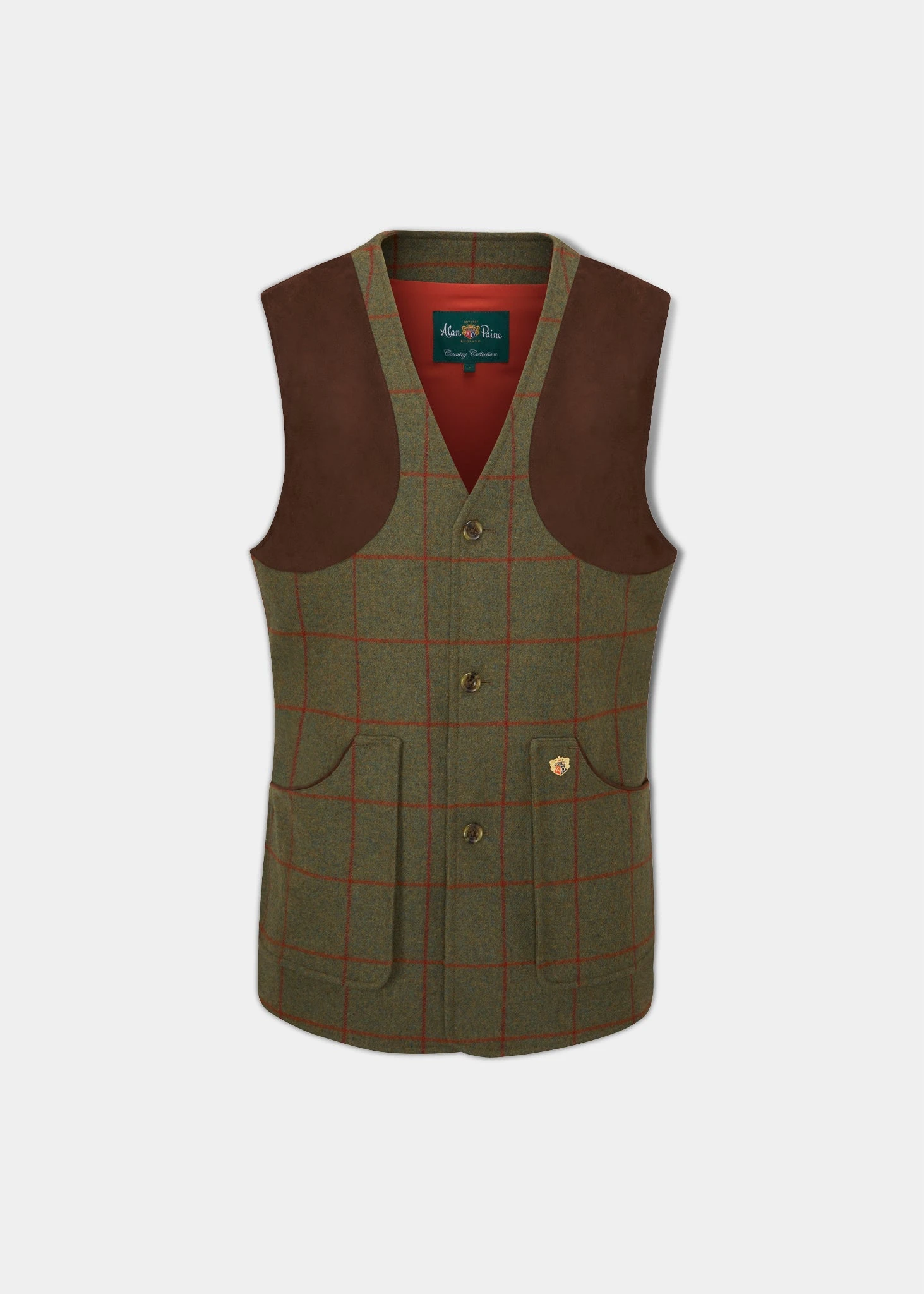 Combrook Men's Tweed Shooting Waistcoat In Reed - Shooting Fit 1 Combrook Men's Tweed Shooting Waistcoat In Reed - Shooting Fit