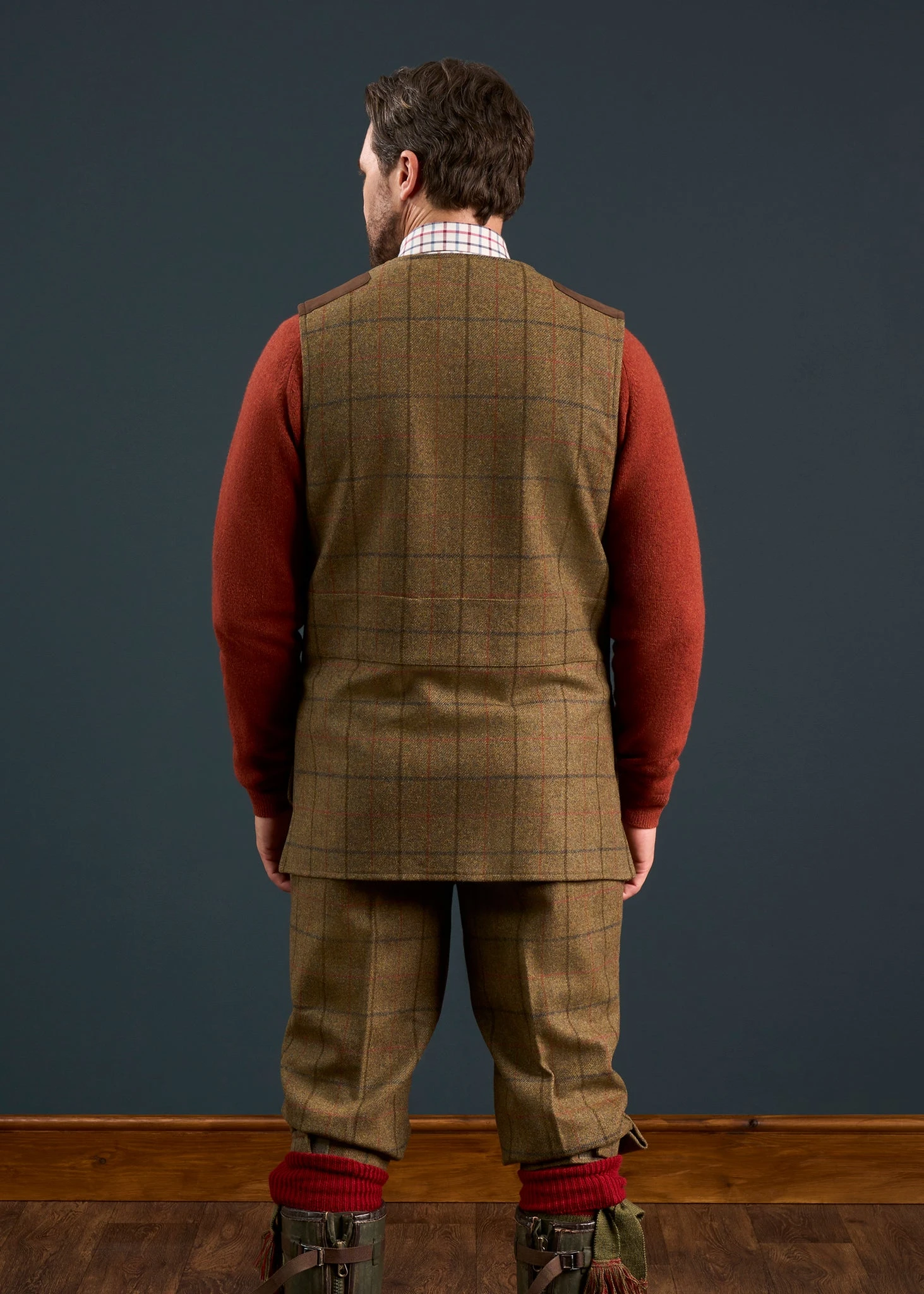 Combrook Men's Tweed Shooting Waistcoat In Thyme - Shooting Fit 3 Combrook Men's Tweed Shooting Waistcoat In Thyme - Shooting Fit - Image 3