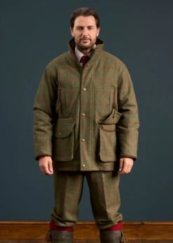 Combrook Men's Tweed Shooting Field Coat In Reed - Shooting Fit -AlanPaine Shop Combrook Mens Tweed Waterproof Field Coat Reed 3