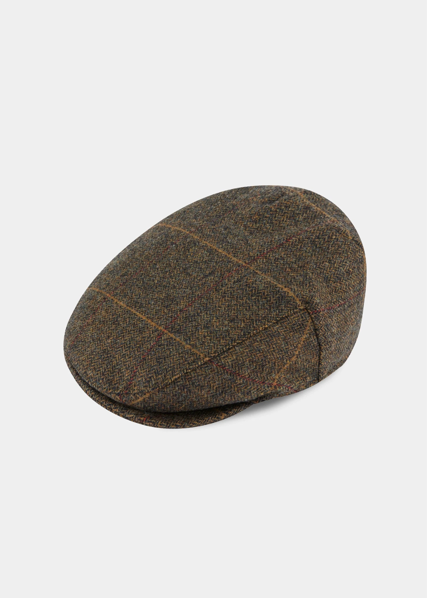 Combrook Men's Tweed Flat Cap In Teak 1 Combrook Men's Tweed Flat Cap In Teak