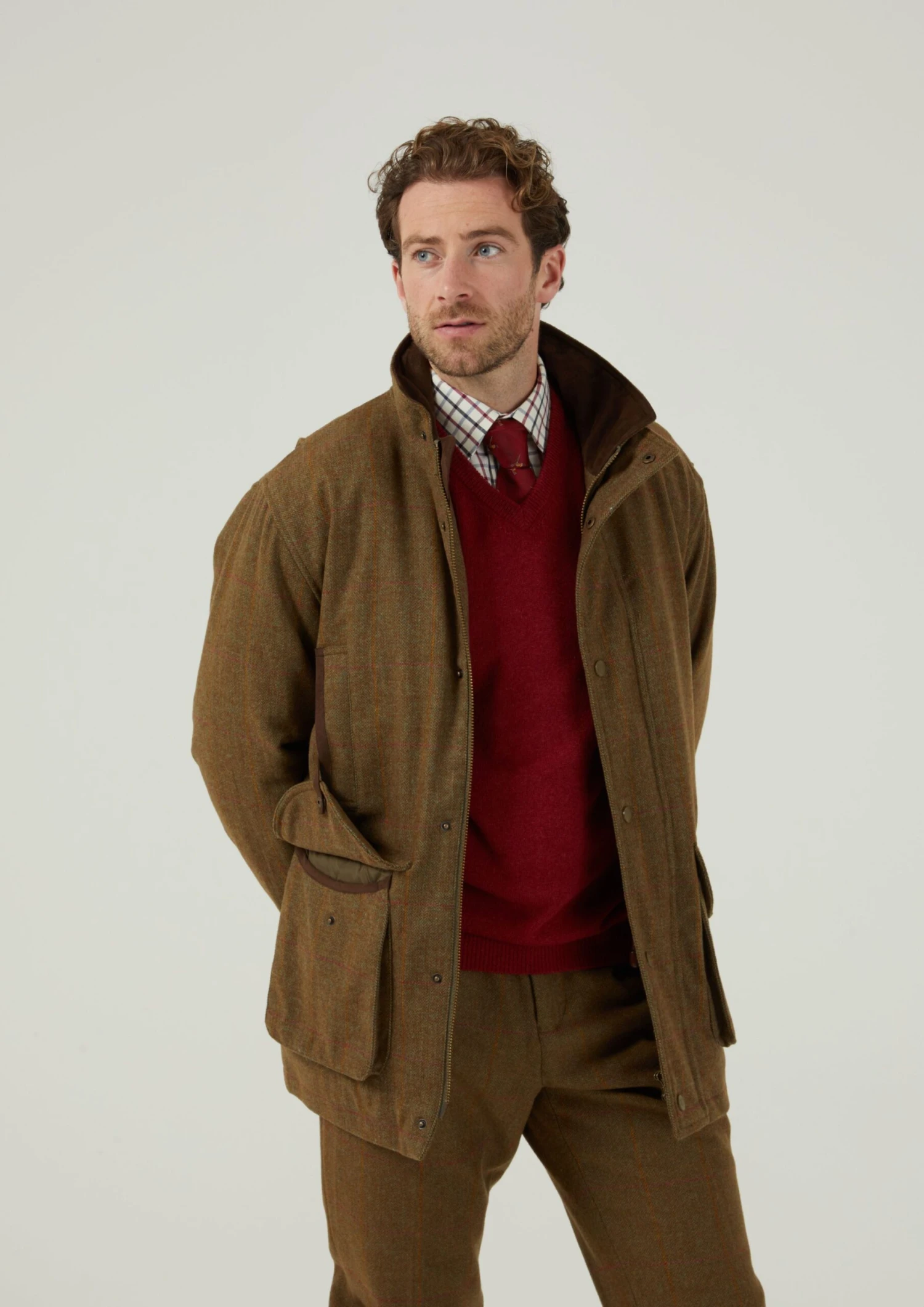 Combrook Men's Tweed Shooting Field Coat In Hawthorn - Shooting Fit 4 Combrook Men's Tweed Shooting Field Coat In Hawthorn - Shooting Fit - Image 4