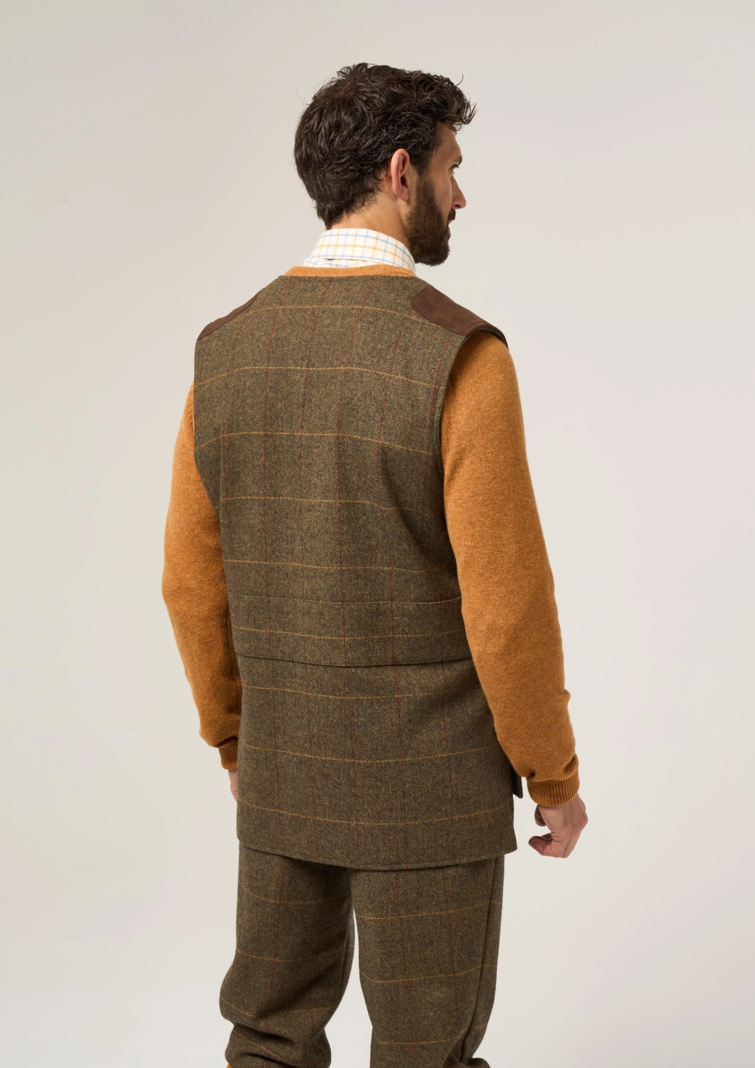 Combrook Men's Tweed Shooting Waistcoat In Teak - Shooting Fit 6 Combrook Men's Tweed Shooting Waistcoat In Teak - Shooting Fit - Image 6