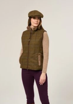 Combrook Ladies Tweed Gilet In Hazel - Regular Fit -AlanPaine Shop Combrook Womens Tweed Gilet Hazel 2