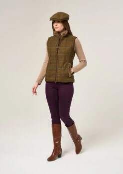 Combrook Ladies Tweed Gilet In Hazel - Regular Fit -AlanPaine Shop Combrook Womens Tweed Gilet Hazel 3