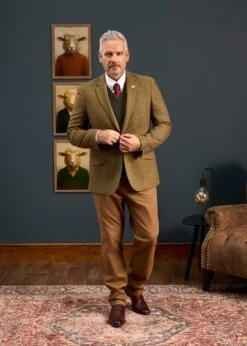 Combrook Men's Tweed Sports Blazer In Sage - Regular Fit -AlanPaine Shop CombrookMen sTweedSportsBlazerInSage 5