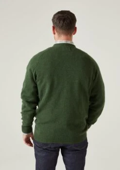 Cornwall Lambswool Cardigan In Rosemary - Classic Fit -AlanPaine Shop Cornwall Lambswool Cardigan In Classic Fit Rosemary 4
