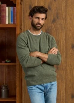 Dorset Men's Lambswool Jumper In Landscape - Classic Fit -AlanPaine Shop Dorset Mens Lambswool Jumper Landscape 4