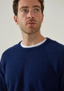 Dorset Men's Lambswool Jumper In Indigo - Classic Fit -AlanPaine Shop Dorset mens lambswool jumper indigo 4 fe409cd3 87c9 4aa3 8fcf 66285069447e