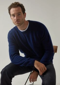 Dorset Men's Lambswool Jumper In Indigo - Classic Fit -AlanPaine Shop Dorset mens lambswool jumper indigo 6 917cea11 6d2f 4142 9bd1 7343e132bcc5