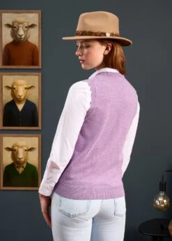 Erin Luxury Vee Neck Tank Top In Heather -AlanPaine Shop Erin Luxury Vee Neck Tank Top Heather 4