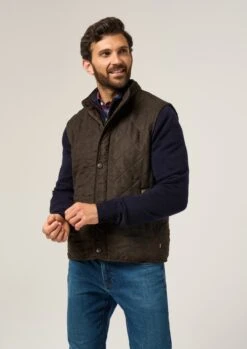 AlanPaine Shop -AlanPaine Shop Felwell Mens Quilted Gilet Olive 2