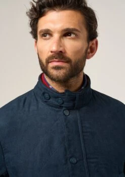 Felwell Men's Quilted Jacket In Dark Navy - Regular Fit -AlanPaine Shop Felwell Mens Quilted Jacket Navy 4