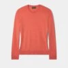 Freya Cotton Cashmere Crew Neck Jumper In Coral